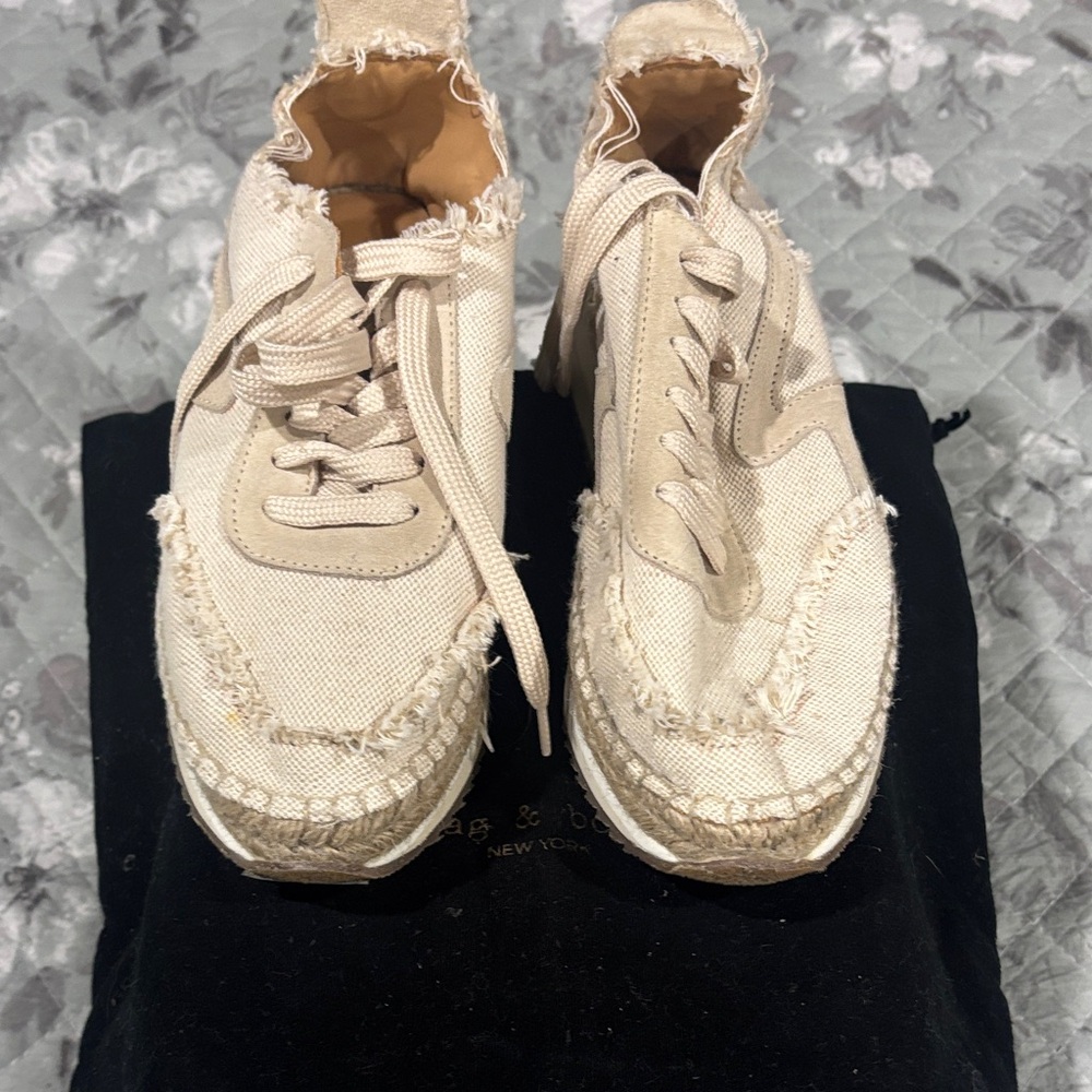 Rag and Bone Beige Women's Canvas Sneakers